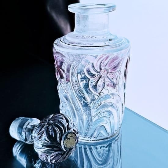 輝くオールドサンルイ 金彩すみれの香水瓶#63パープル 特大【20世紀初頭】