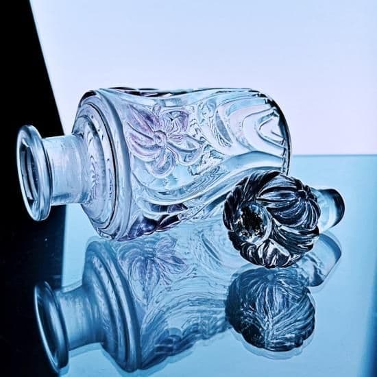 輝くオールドサンルイ 金彩すみれの香水瓶#63パープル 特大【20世紀初頭】