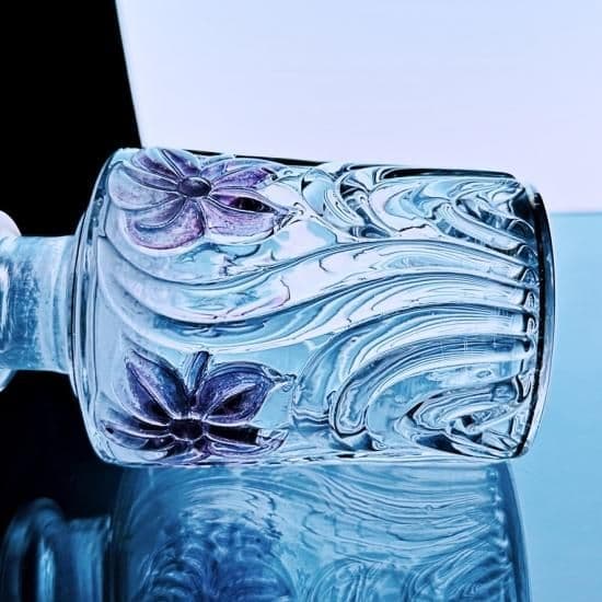 輝くオールドサンルイ 金彩すみれの香水瓶#63パープル 特大【20世紀初頭】