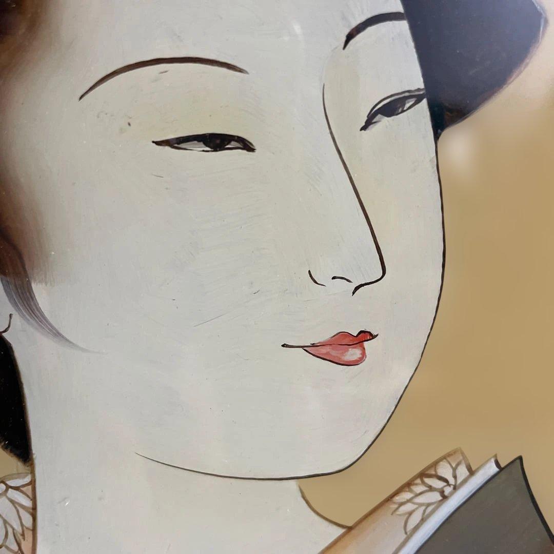 ガラス絵　硝子絵　浮世絵　錦絵　美人大首絵