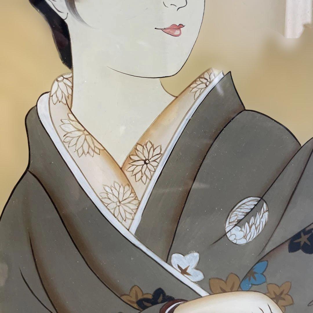 ガラス絵　硝子絵　浮世絵　錦絵　美人大首絵