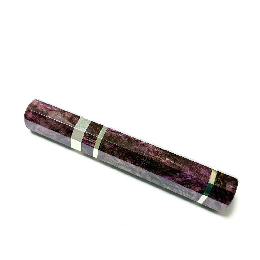 三段銀巻 牛刀240 包丁の柄 牛刀8寸 スタビライズドウッド八角柄 ハンドル