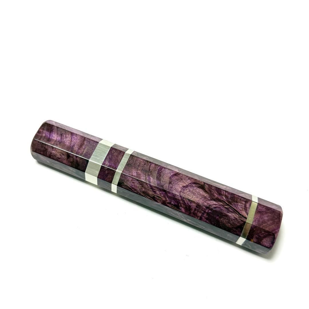 三段銀巻 牛刀240 包丁の柄 牛刀8寸 スタビライズドウッド八角柄 ハンドル