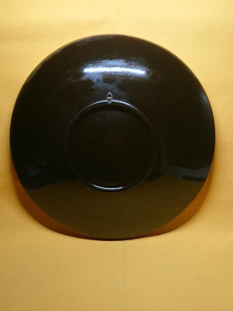【美品】飾り皿　漆器　アート　彩絵　置物　インテリア　工芸品　美術品　A3085