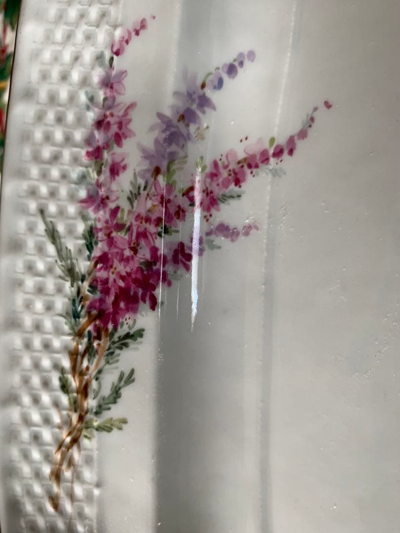 ボタン剣マイセンのオーバル大皿(約60cmX約29cm)