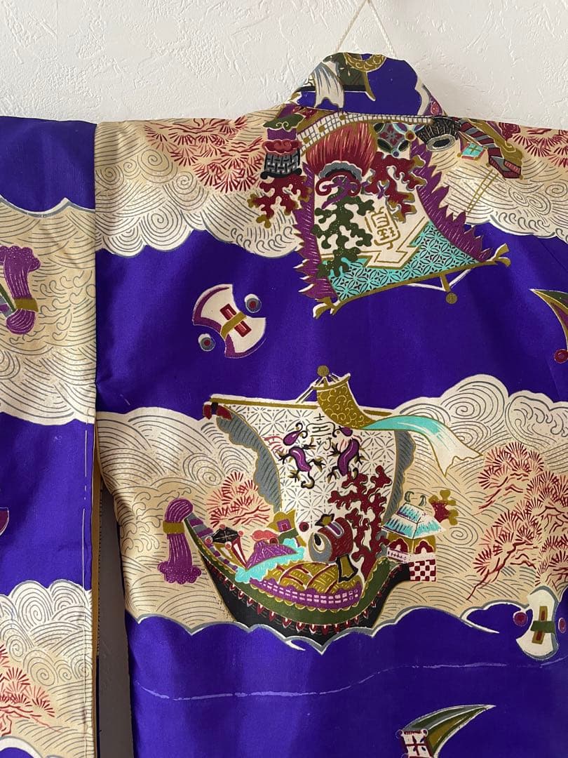 七五三　3歳　アンティークお着物セット　正絹　総絞り被布　雪駄