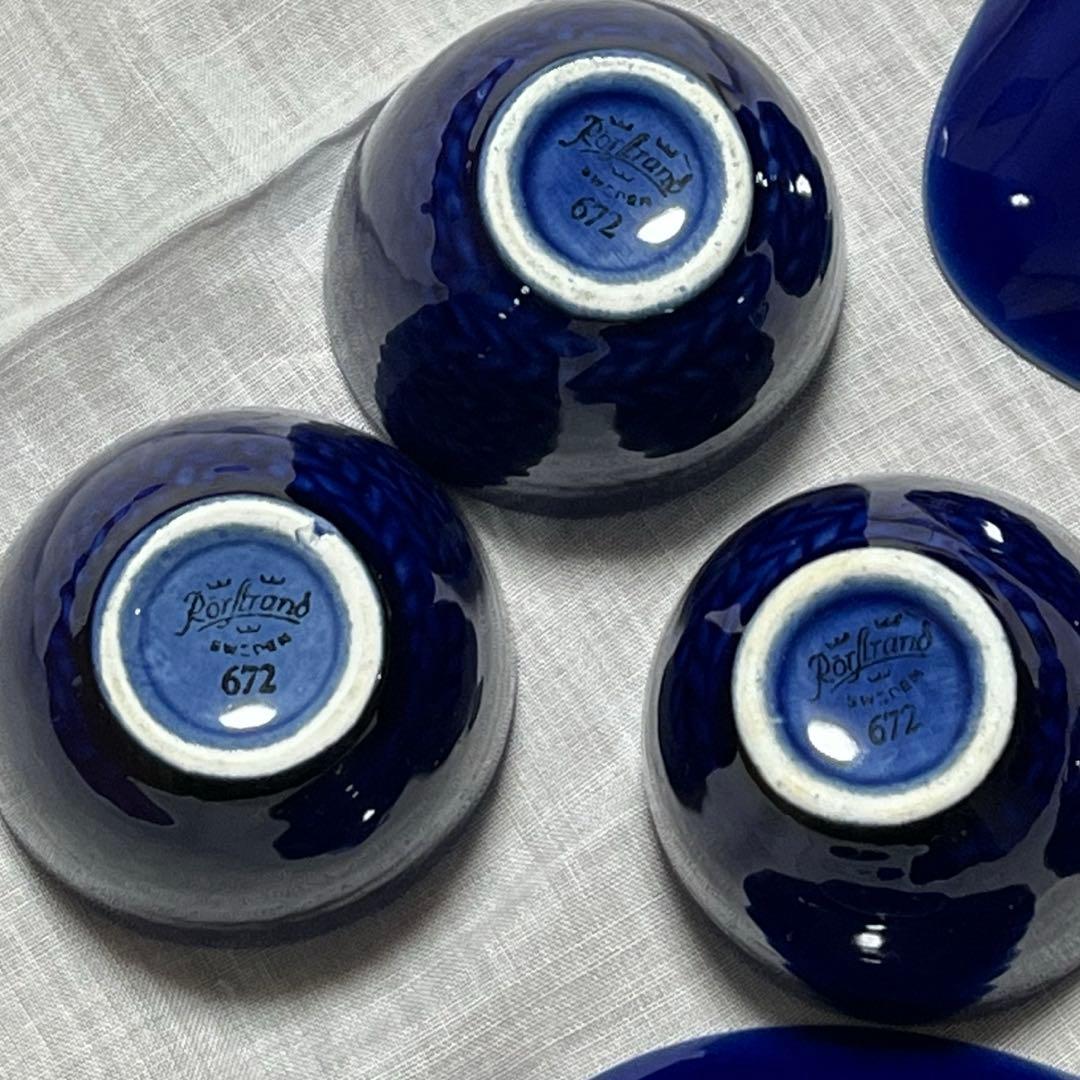 ロールストランド　Bla eld エッグカップ3個小皿3枚