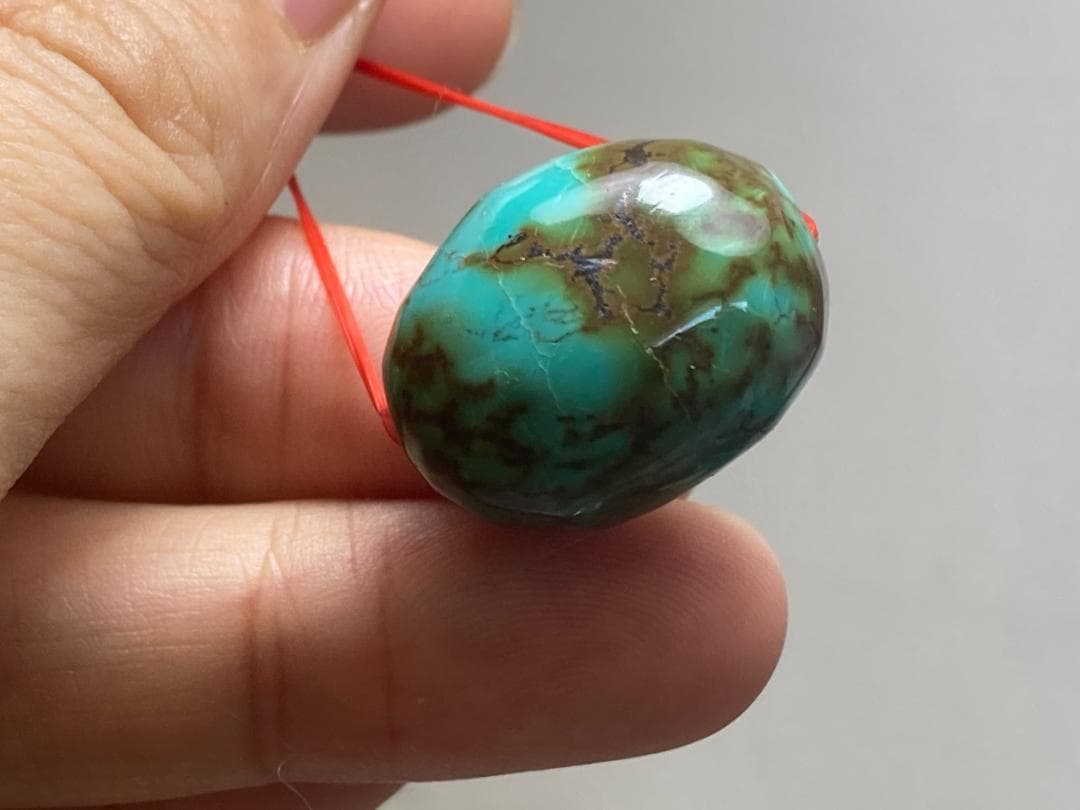 TK68 大粒 通穴 天然 ターコイズ トルコ石 ルース ネックレス ペンダント