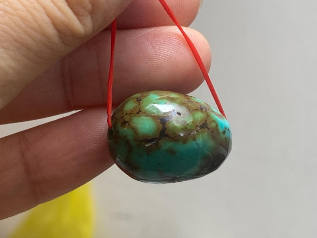 TK68 大粒 通穴 天然 ターコイズ トルコ石 ルース ネックレス ペンダント