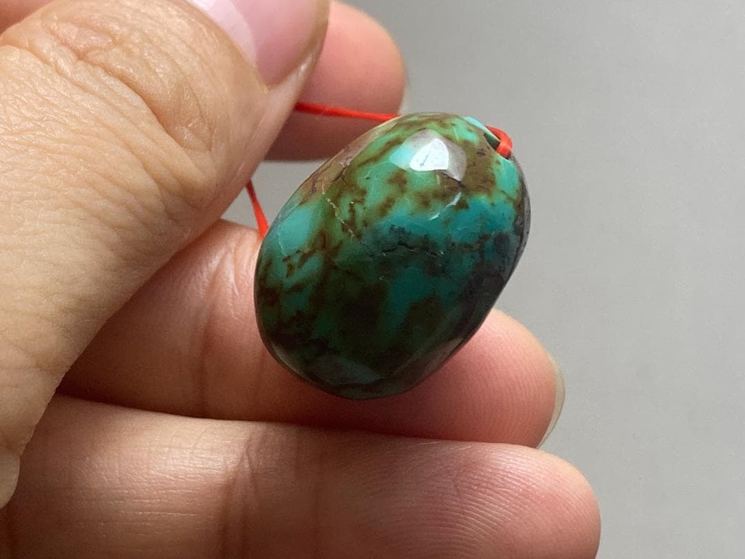 TK68 大粒 通穴 天然 ターコイズ トルコ石 ルース ネックレス ペンダント