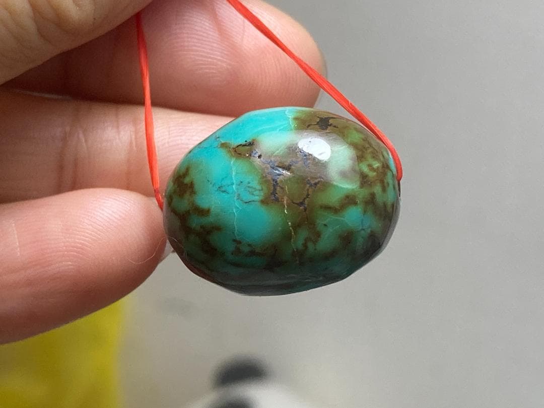 TK68 大粒 通穴 天然 ターコイズ トルコ石 ルース ネックレス ペンダント