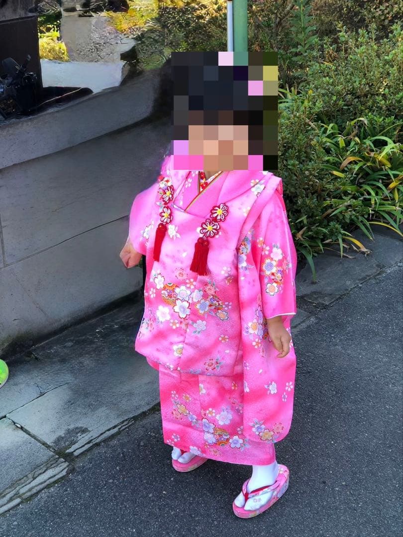 七五三 着物6点セット ピンク 【3歳児2回着用】