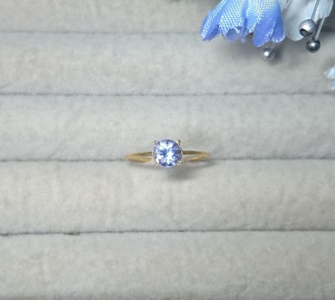 165903 リング タンザナイト ゴールド シンプルな一粒リング