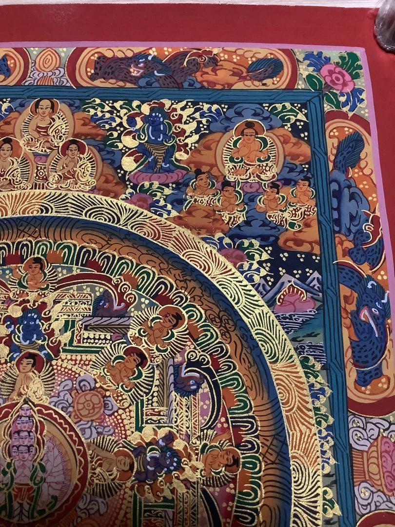 《 チベット密教　新品　1点物 》 手描き　曼荼羅　仏陀　釈迦　仏画　仏教　e5