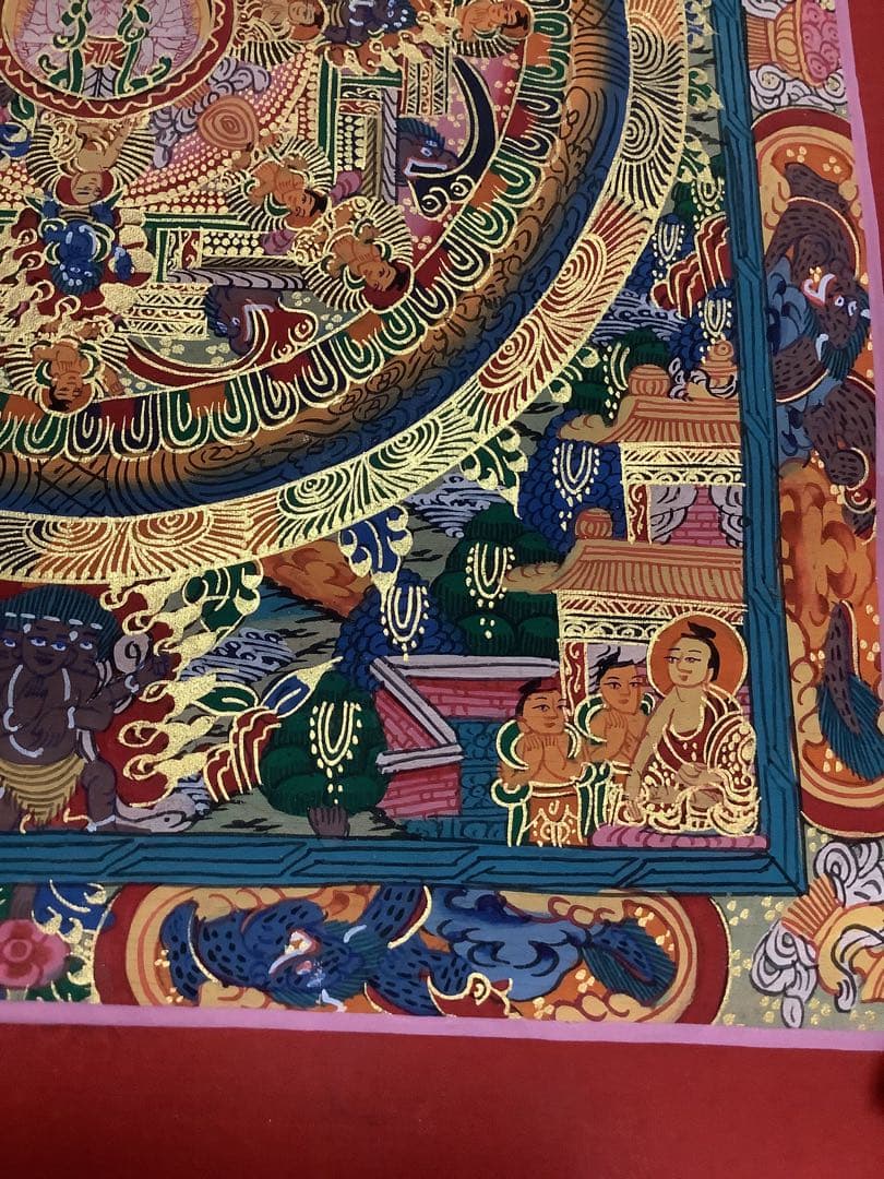 《 チベット密教　新品　1点物 》 手描き　曼荼羅　仏陀　釈迦　仏画　仏教　e5