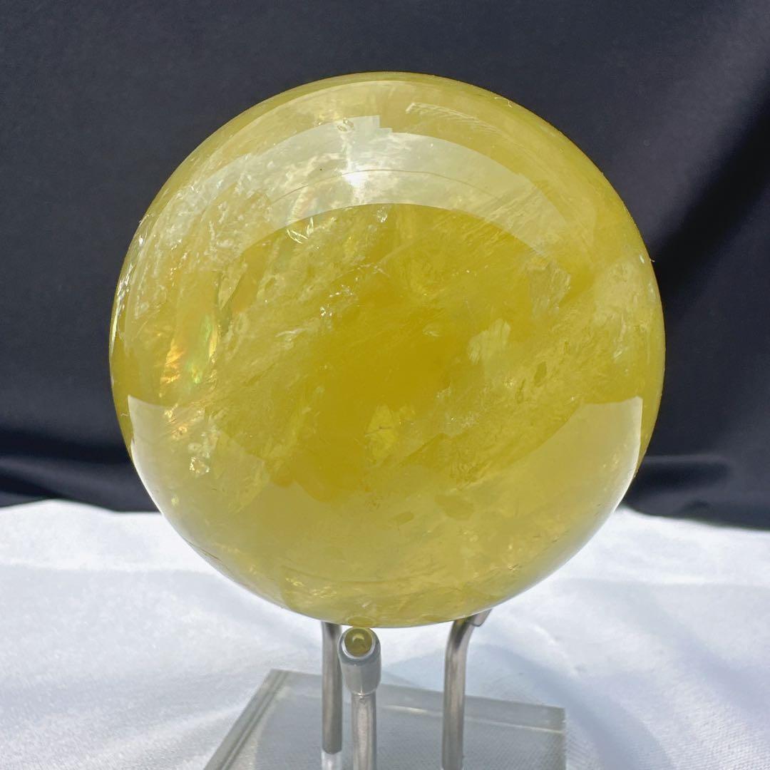 天然石シトリンのスフィア　丸玉　置物E.31