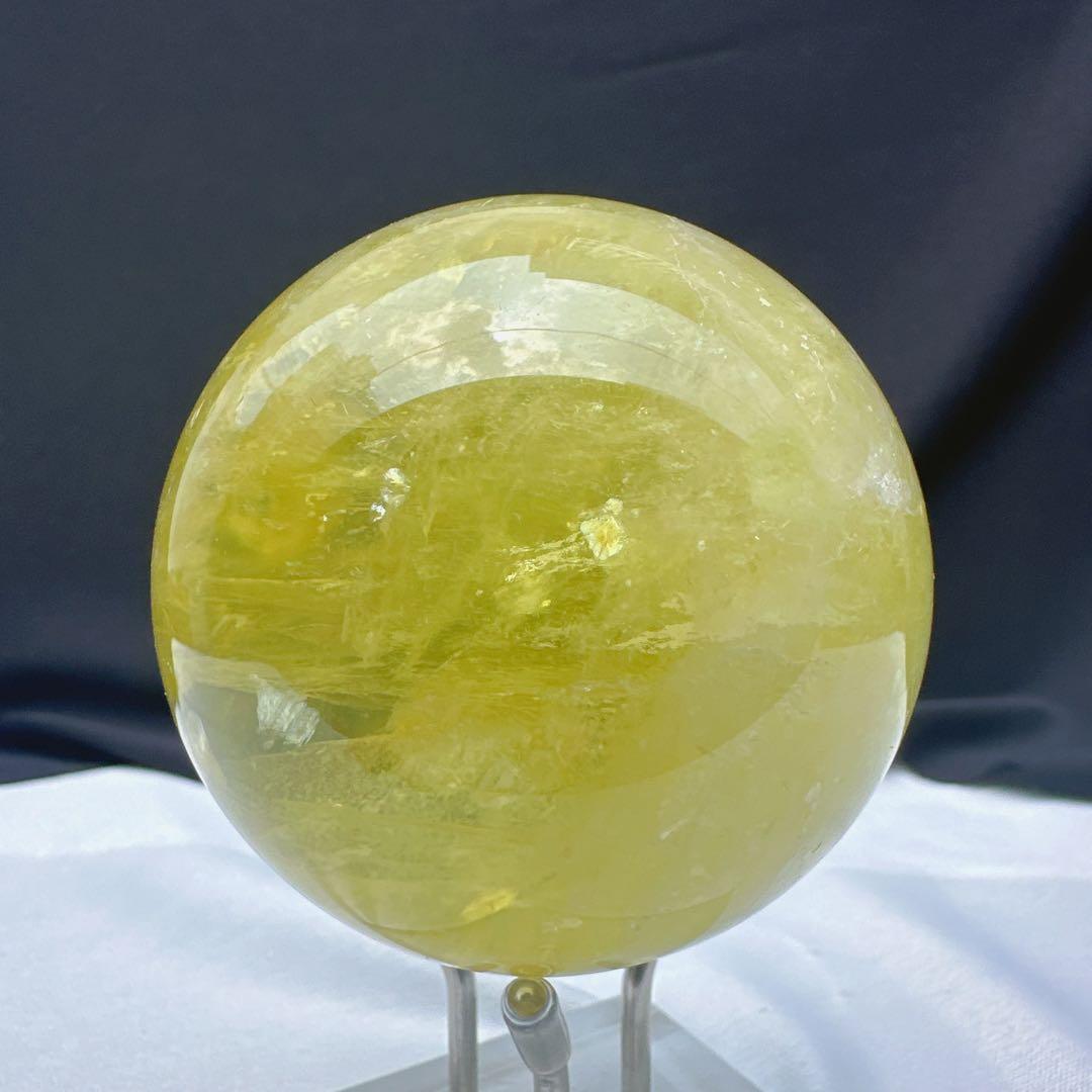 天然石シトリンのスフィア　丸玉　置物E.31