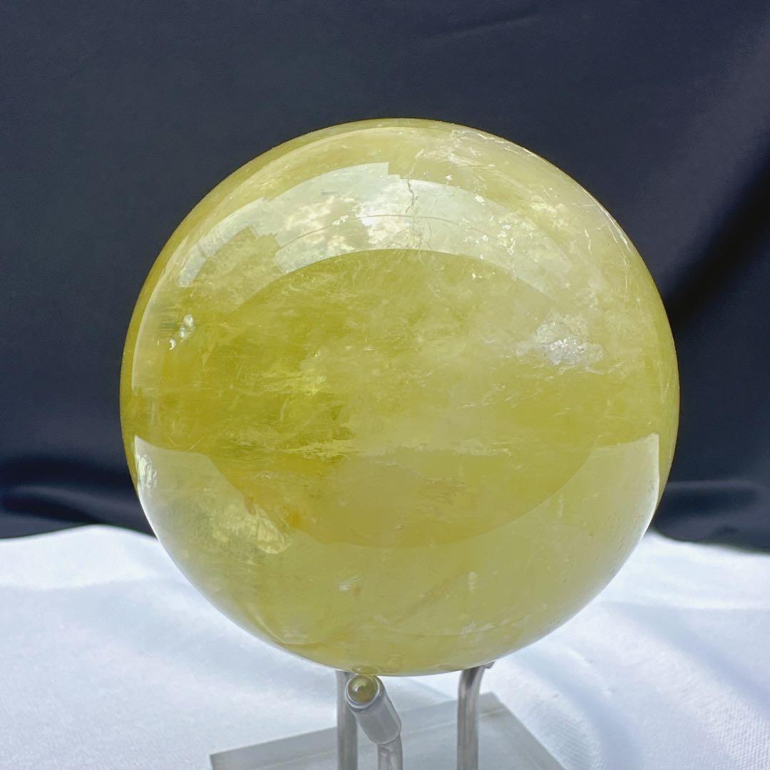 天然石シトリンのスフィア　丸玉　置物E.31