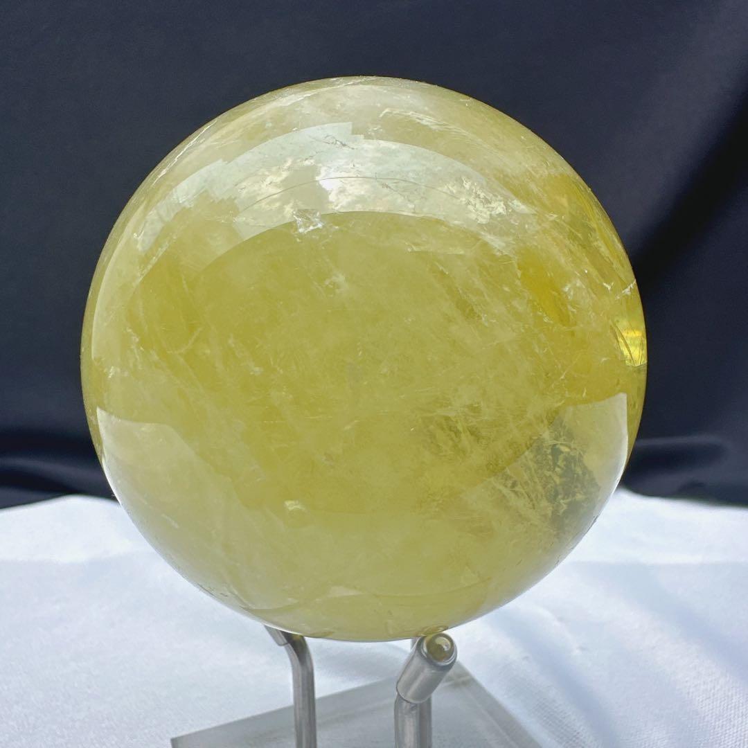 天然石シトリンのスフィア　丸玉　置物E.31
