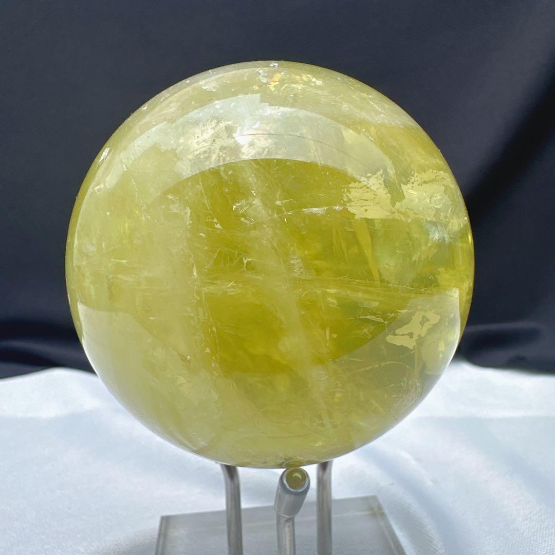 天然石シトリンのスフィア　丸玉　置物E.31