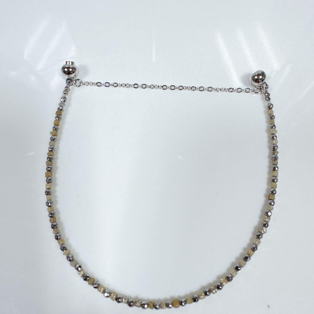 イエローダイヤモンドミラーヘマタイトペンダントシルバメッキブレスNO251837