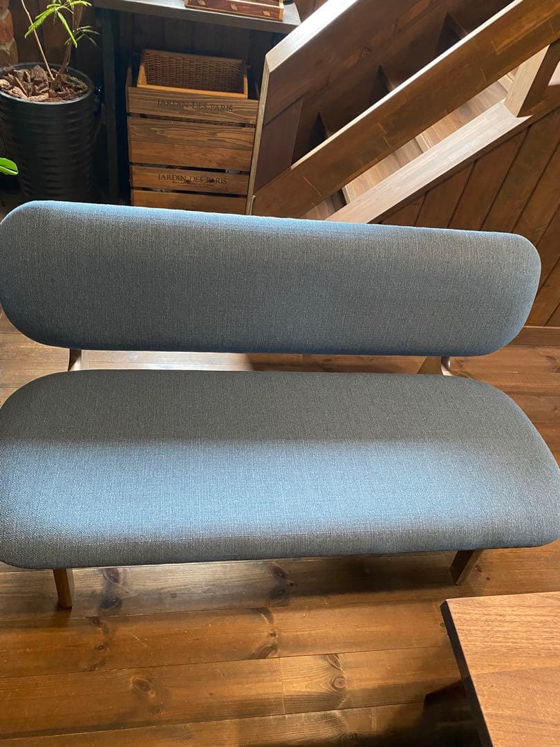 ライトブルー 2人掛けソファ