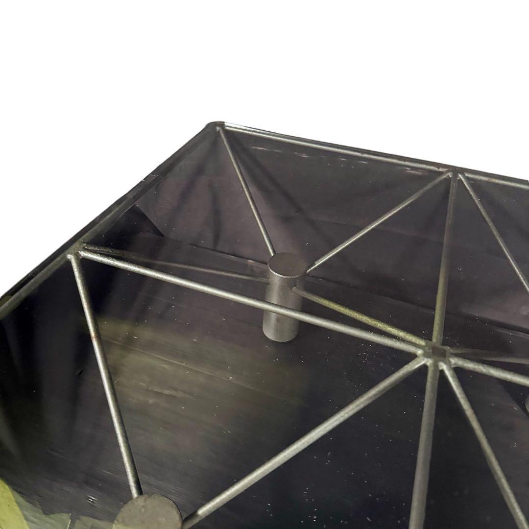 HR793 【希少】maruni リアルシャビーインダストリアル　ガラステーブル