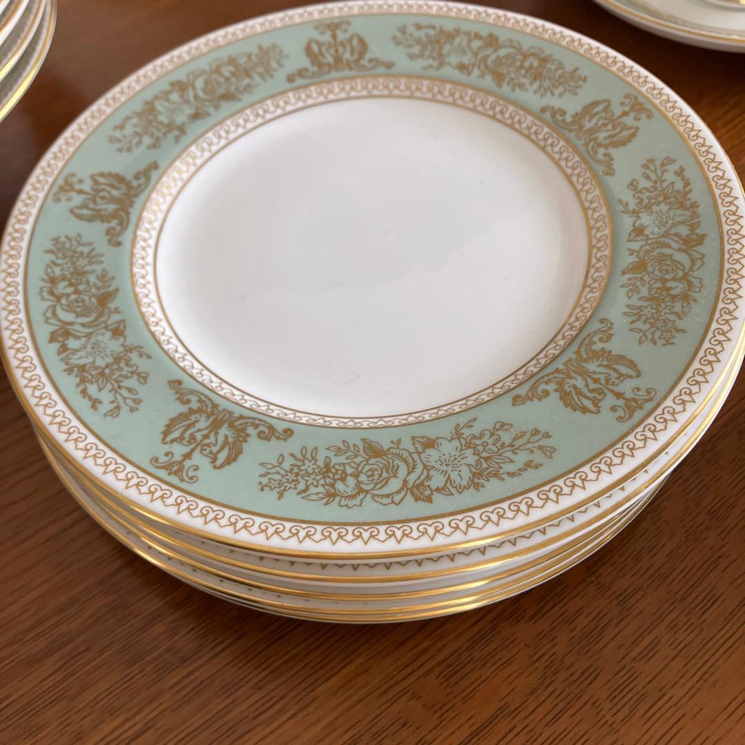 ウェッジウッド　　コロンビア　セージグリーン　フルセット　黒壺刻印　ヴィンテージ