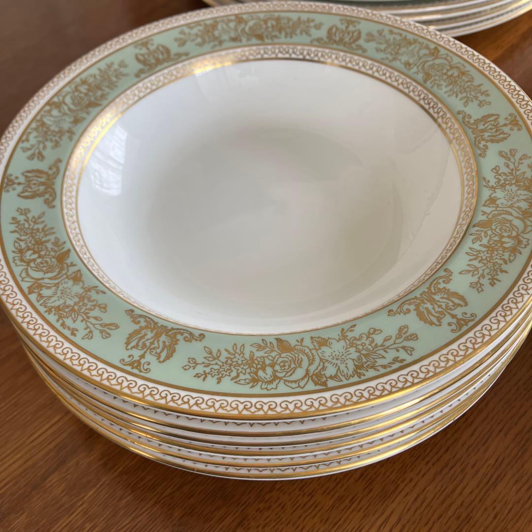 ウェッジウッド　　コロンビア　セージグリーン　フルセット　黒壺刻印　ヴィンテージ