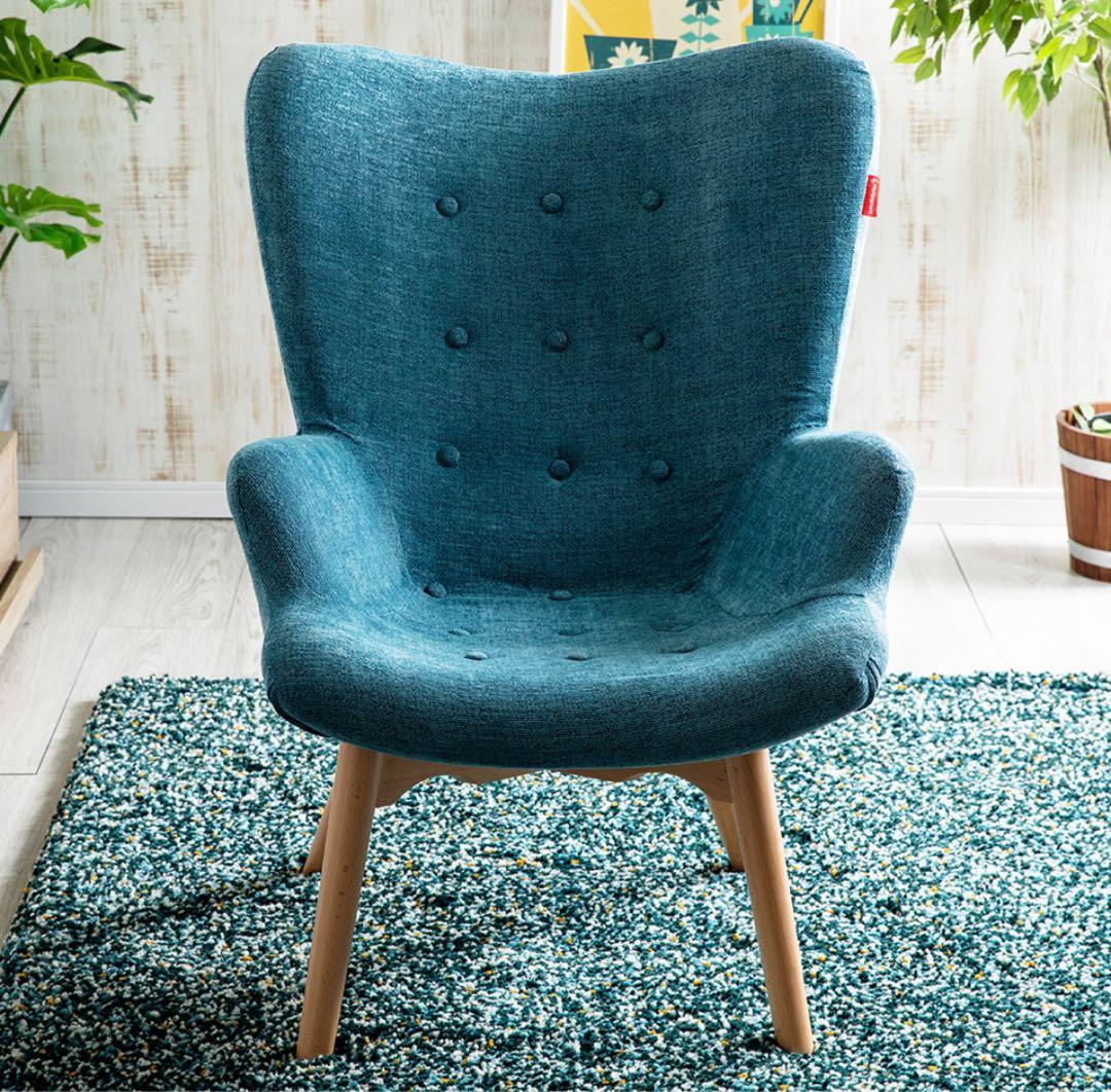 【あやりんさま専用】1人掛けソファ 青　ブルー※傷箇所追加