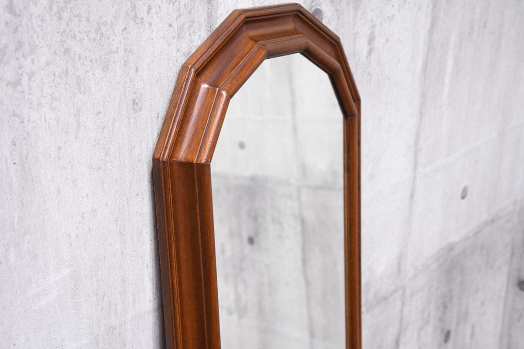 ECK37 イタリア製 ウォールミラー 木製 アーチ型 姿見 壁掛けミラー