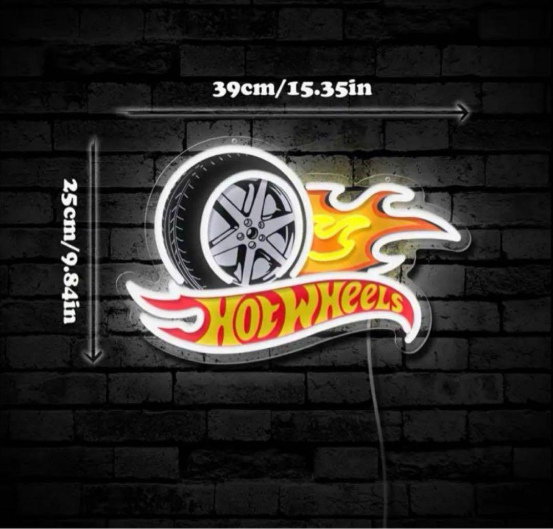 【LEDネオン】Hot Wheels ホットウィール 看板 インテリア