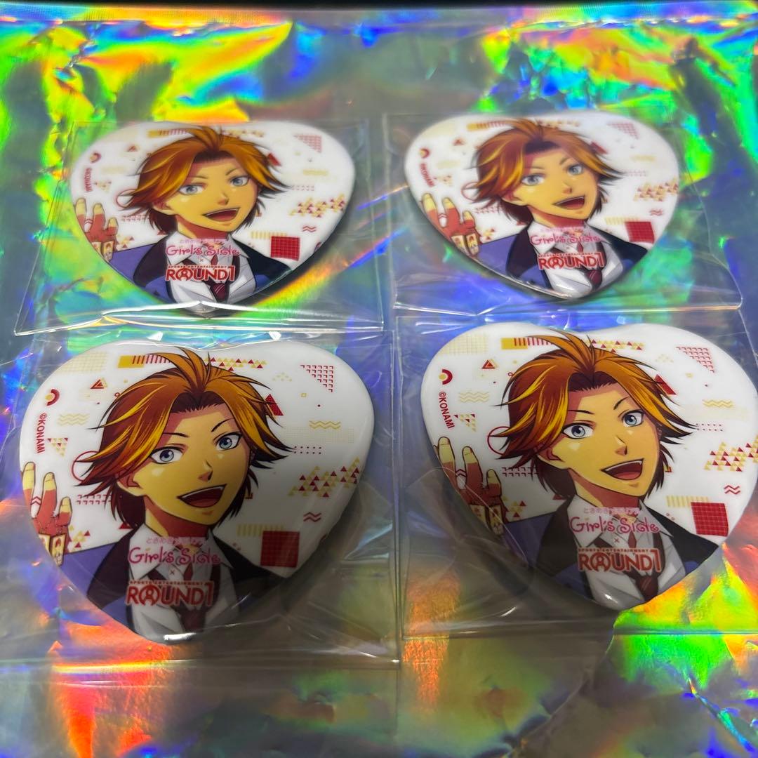 ときメモGS ときめきメモリアル 新名旬平 ラウワン ハート型缶バッジ