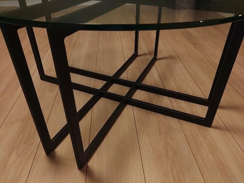 ガラステーブル / アイアン脚 / φ810㎜ / 展示品