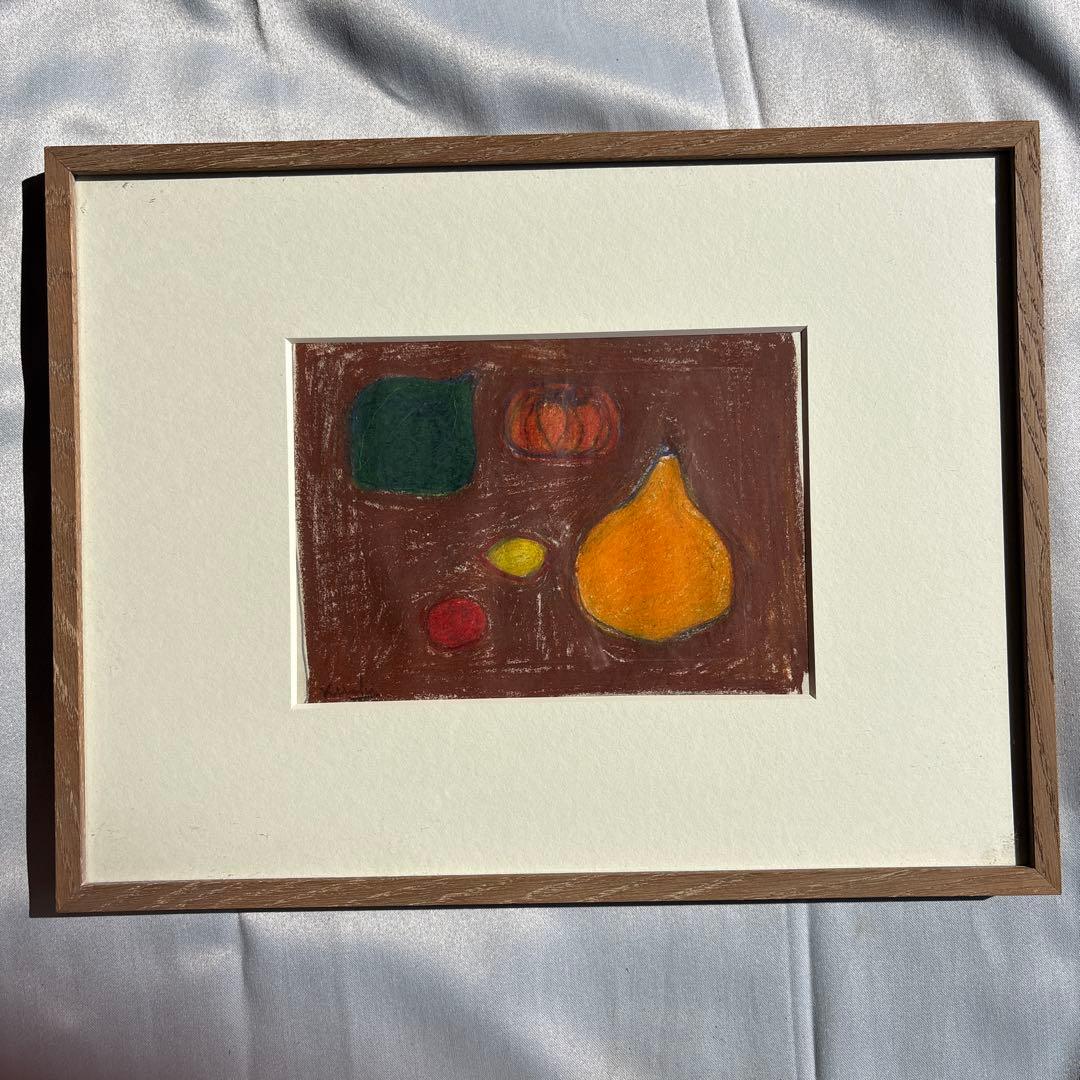 果物の静物 パステル画 木製フレーム付き - メルカリ
