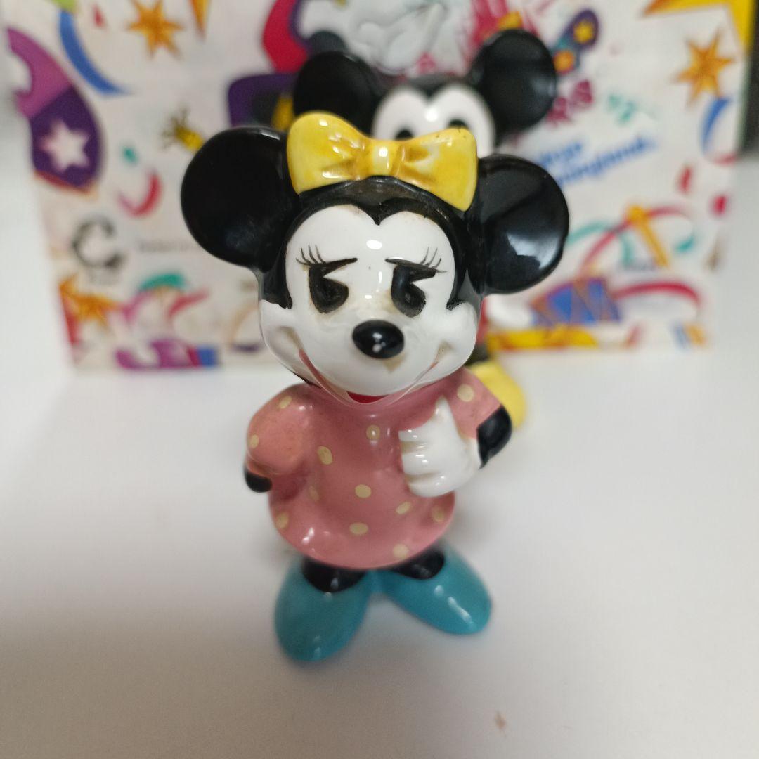 レア☆ミッキーミニー陶器置物 レトロ 東京ディズニーランド ミッキー