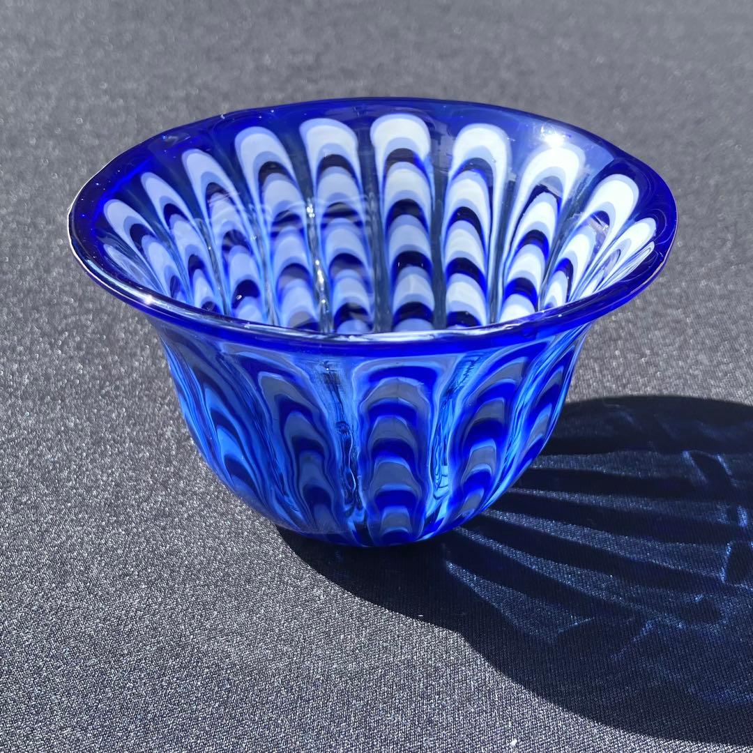 XODAS ボウル Bowl ボロシリケイトガラス Raked Cobalt W