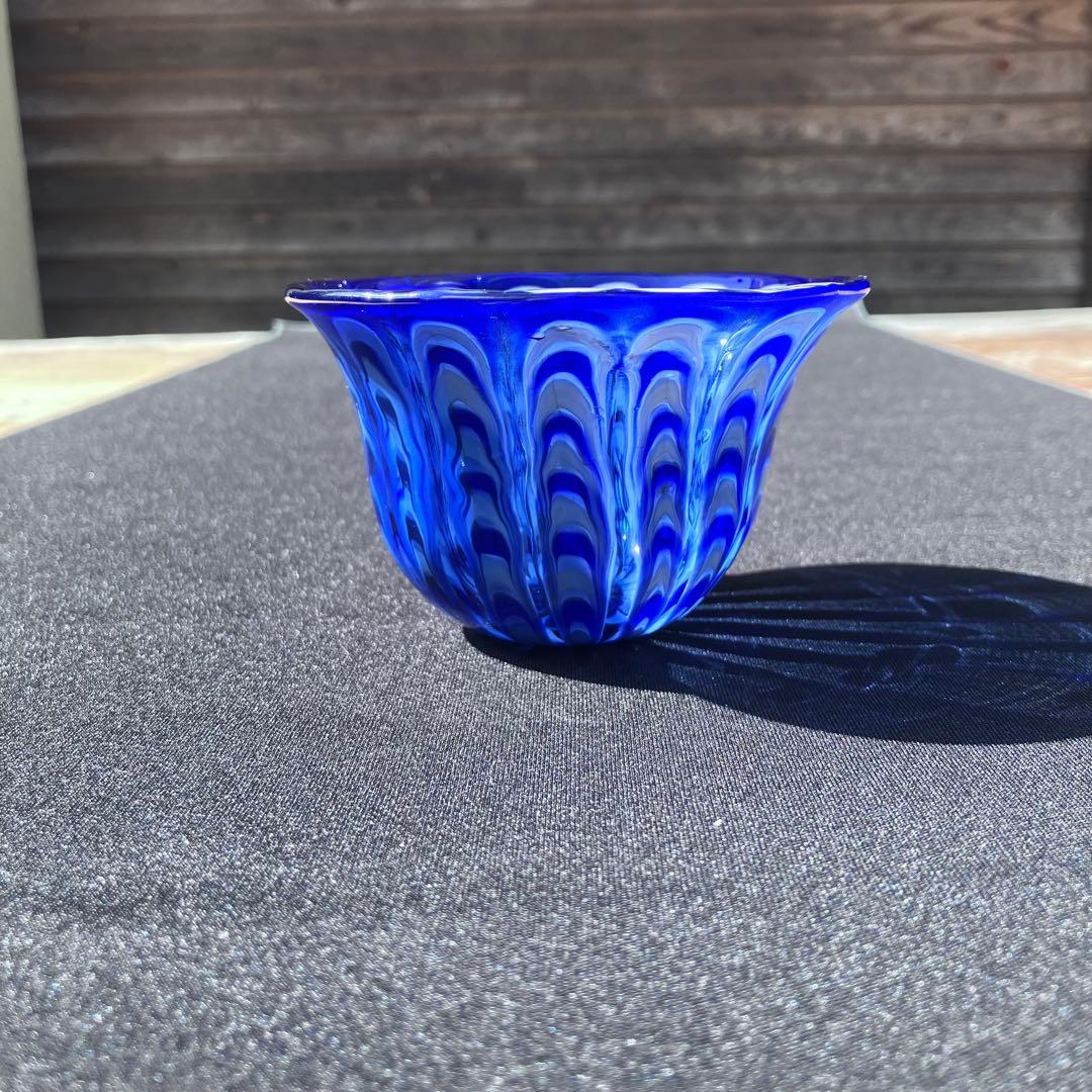 XODAS ボウル Bowl ボロシリケイトガラス Raked Cobalt W
