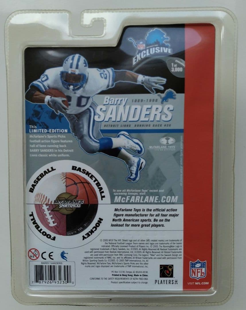 限定品/未開封品)マクファーレンNFL バリー・サンダース 3,000体限定