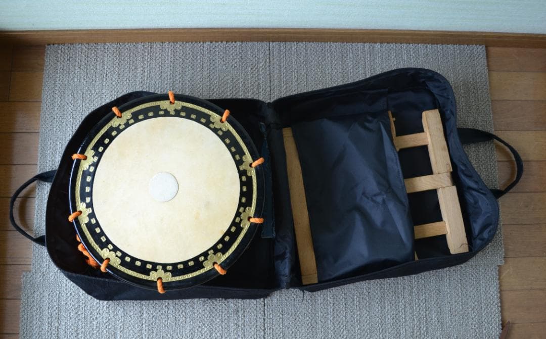 太鼓★古い和太鼓 締太鼓 台 袋付