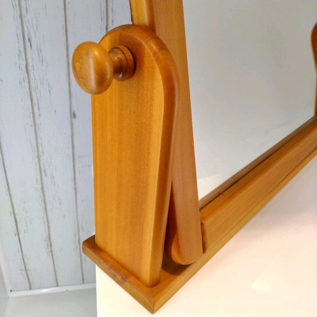 国産 天然木 ドレッサー ミラー 置き型 回転できる鏡 新生活