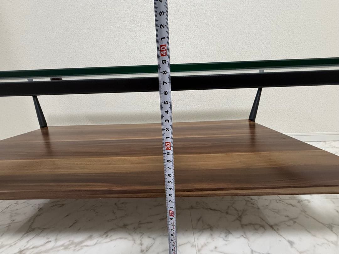 モダン ガラス 木製 リビングテーブル 幅120cm
