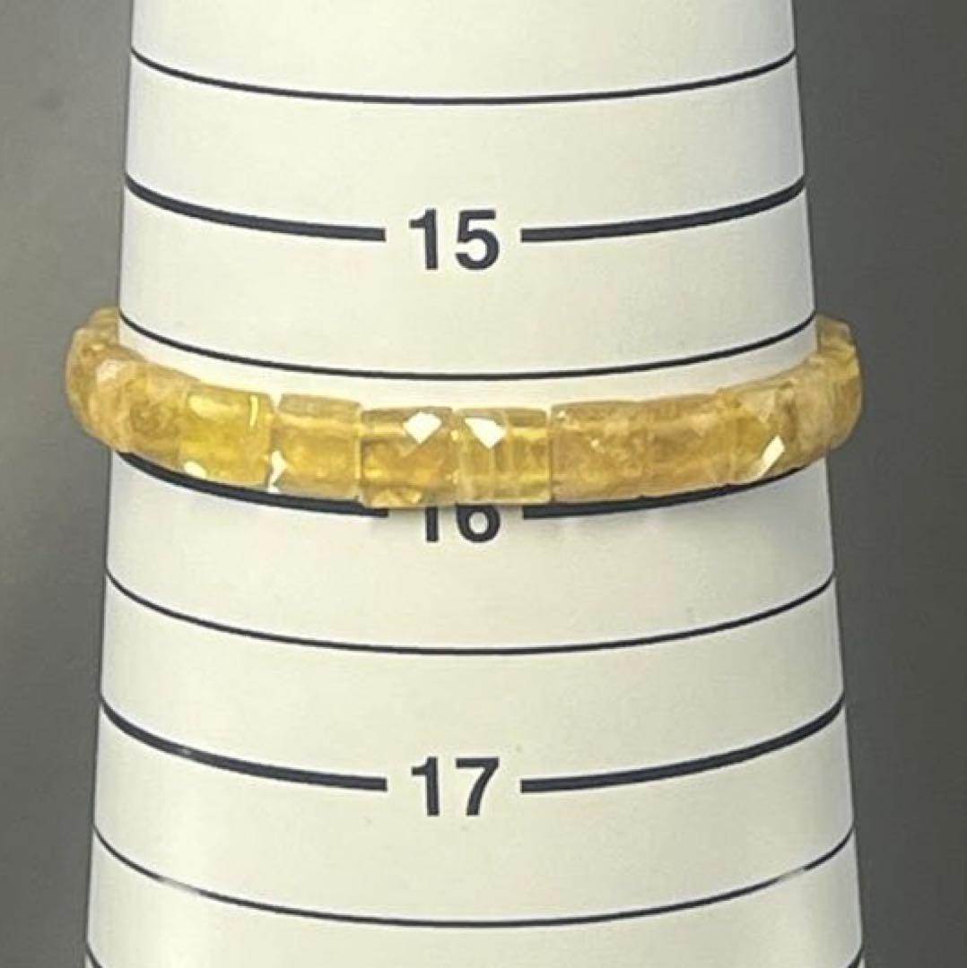 BRY0967⭐️イエロートルマリンスクエアカットブレス⭐️天然石　パワーストーン