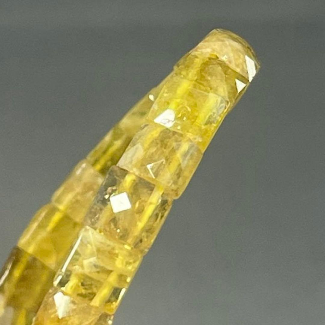 BRY0967⭐️イエロートルマリンスクエアカットブレス⭐️天然石　パワーストーン