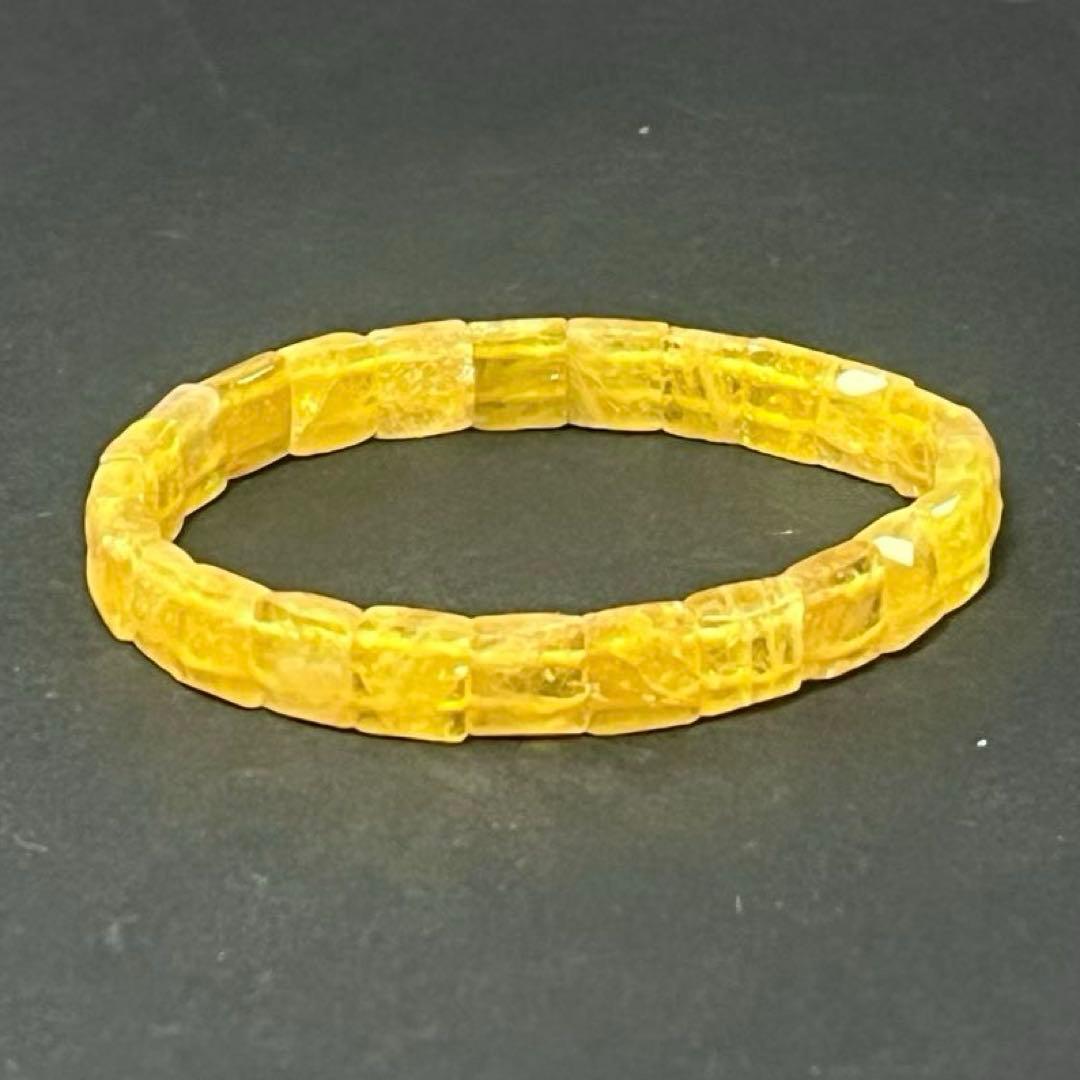 BRY0967⭐️イエロートルマリンスクエアカットブレス⭐️天然石　パワーストーン