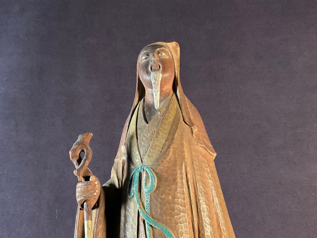 平櫛田中作品と思う 木彫り 彩色老子像 木彫置物共箱 - メルカリ