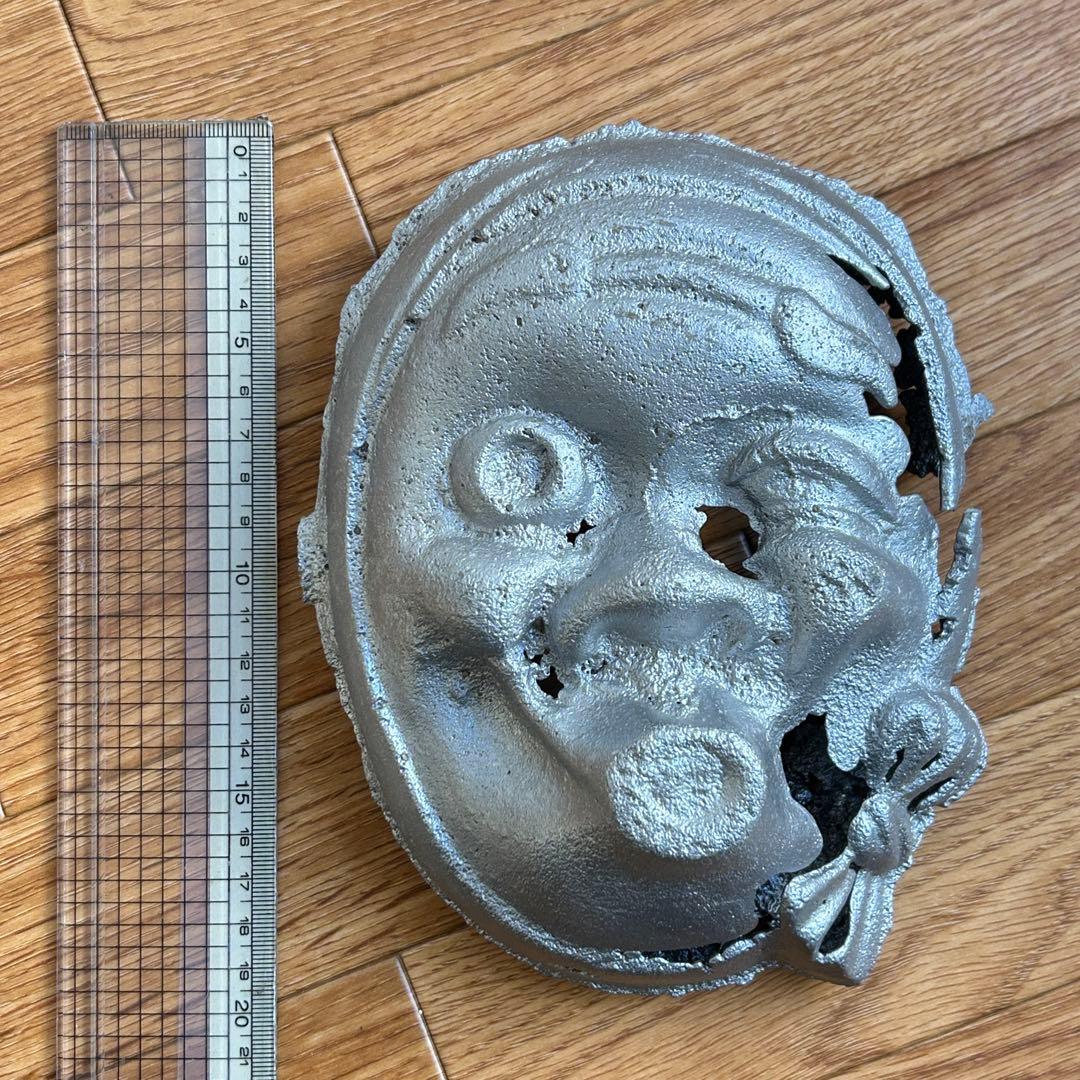 メタルひょっとこインダストリアル フェイスオブジェ 鋳造アート 彫刻アートピース