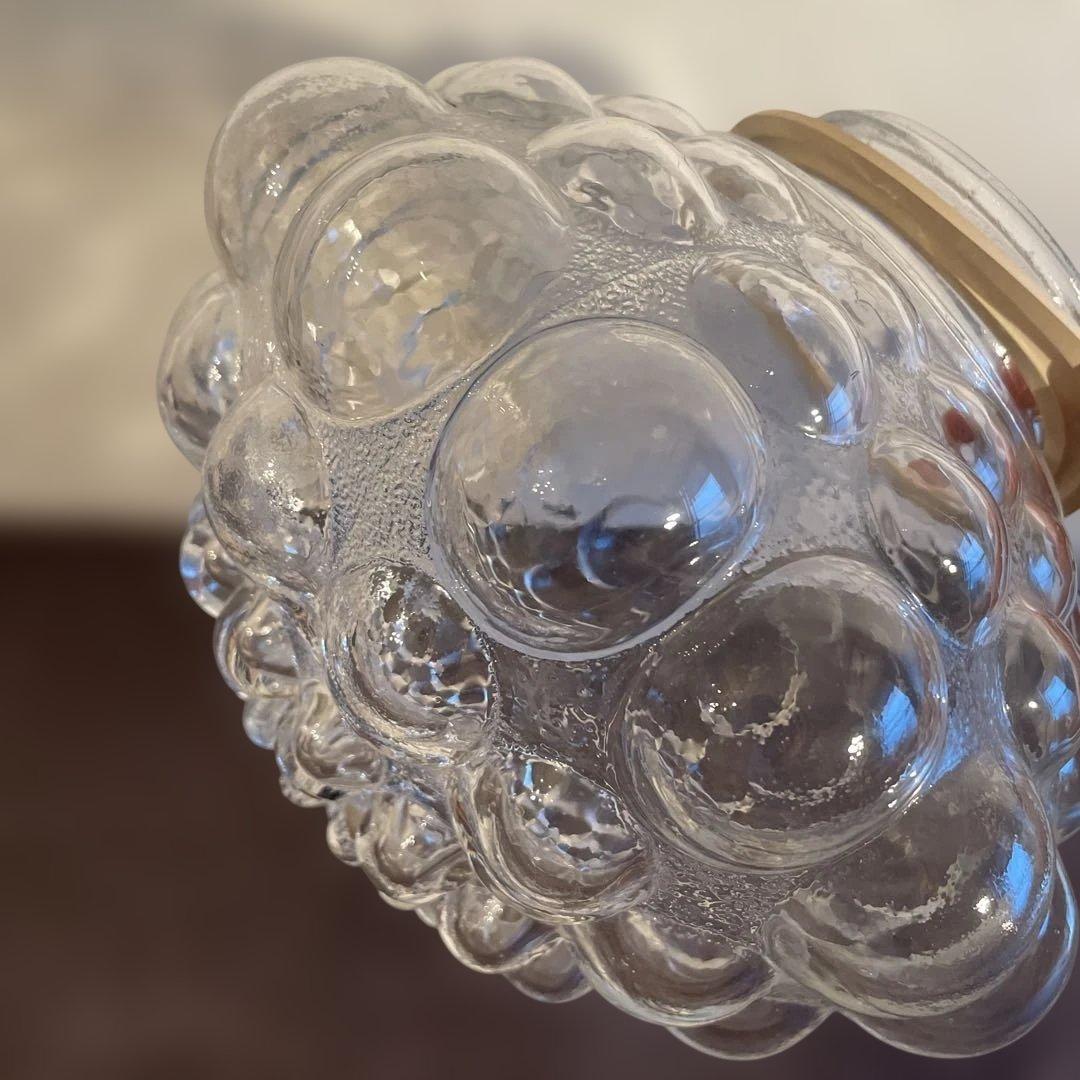 【ヴィンテージ】昭和レトロ クリアガラス バブルガラス シーリングライト 気泡