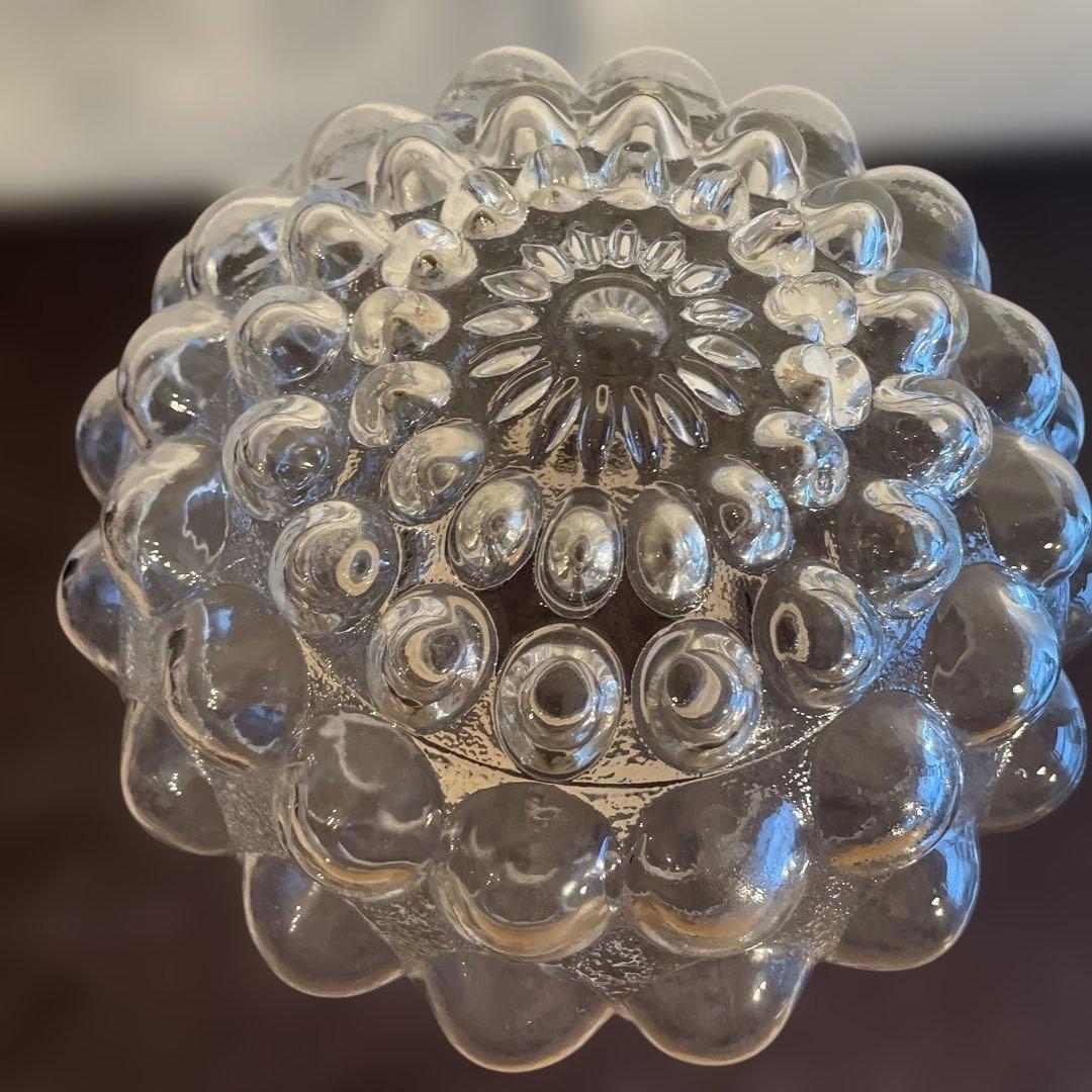 【ヴィンテージ】昭和レトロ クリアガラス バブルガラス シーリングライト 気泡
