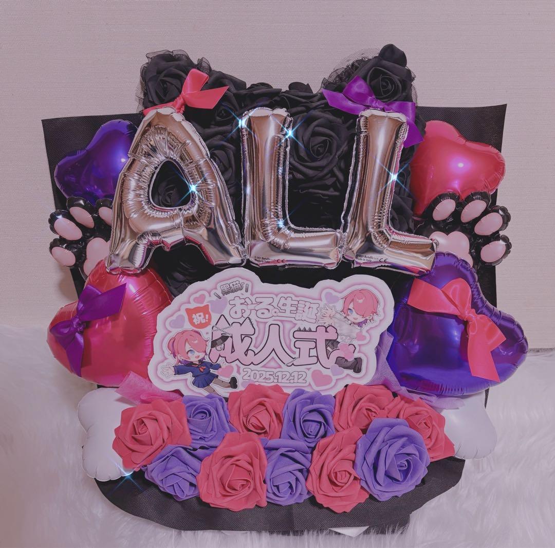 バルーンギフト　フラスタ　卓フラ　猫　猫型アレンジ バルーン